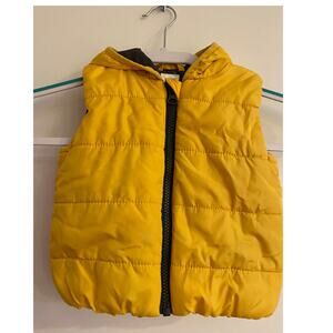 Gymboree Baby 6-12 months Bright Yellow Hooded Vest Cottagecore Cozy Warm